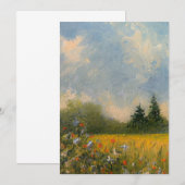 印象派のカントリーランドスケープの夏の絵画 サンキューカード (正面/裏面)