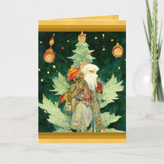 印象派のクリスマスカード 水彩画 豊かな色彩 カード (正面)