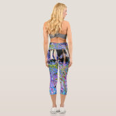 印象派のシャルトリウスとアクアガーデンの花 カプリレギンス (裏面)