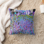 印象派のシャルトリウスとアクアガーデンの花 クッション (ブランケット)