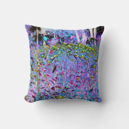 印象派のシャルトリウスとアクアガーデンの花 クッション
