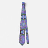 印象派のシャルトリウスとアクアガーデンの花 ネクタイ (正面)