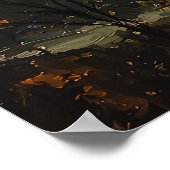 印象派のスタイルで日の出で熱気球 ポスター (角)