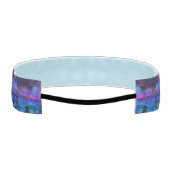 印象派のダークブルーとレッドガーデンの風景 アスレチックヘッドバンド (裏面)