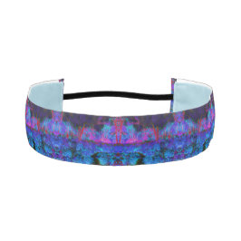 印象派のダークブルーとレッドガーデンの風景 アスレチックヘッドバンド
