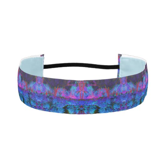 印象派のダークブルーとレッドガーデンの風景 アスレチックヘッドバンド (正面)