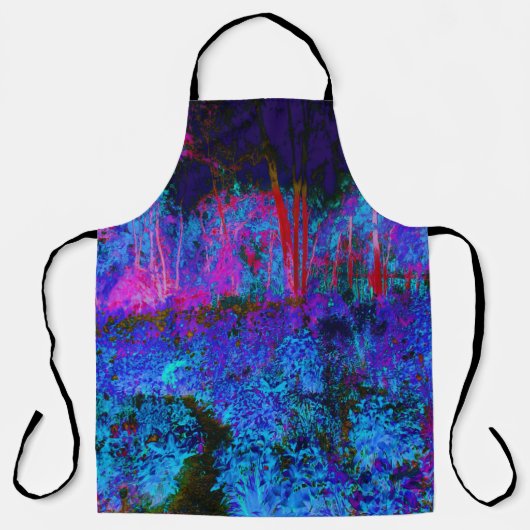 印象派のダークブルーとレッドガーデンの風景 エプロン (正面)
