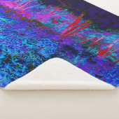 印象派のダークブルーとレッドガーデンの風景 シェルパブランケット (3/4)