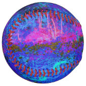 印象派のダークブルーとレッドガーデンの風景 ソフトボール (正面左)