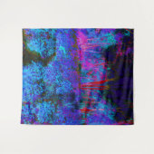 印象派のダークブルーとレッドガーデンの風景 タペストリー (正面(横))