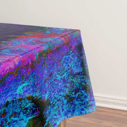 印象派のダークブルーとレッドガーデンの風景 テーブルクロス (インサイチュ)