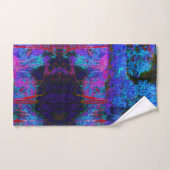 印象派のダークブルーとレッドガーデンの風景 バスタオルセット (ハンドタオル)