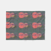 印象派のチェロ毛布 フリースブランケット (正面(横))