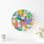 印象派のパステル調のバレンタインのハート ラージ壁時計 (ホーム)