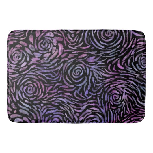 印象派のピンクとブルーのバラ バスマット (正面)