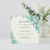 印象派のブラシは海のモダンな結婚式をなでます 招待状 (スタンド正面)