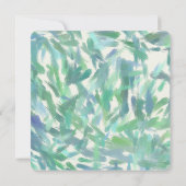 印象派のブラシは海のモダンな結婚式をなでます 招待状 (裏面)