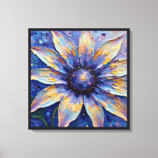 印象派の大輪の青い花のプリント | 植物画 キャンバスプリント