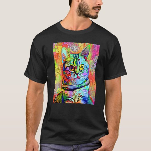 印象派の子猫 私は猫です 母の日 父の日 Tシャツ (正面)