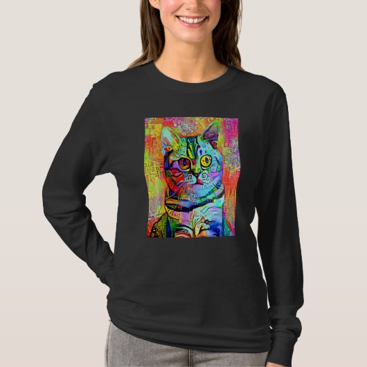 印象派の子猫 私は猫です 母の日 父の日 Tシャツ (正面)