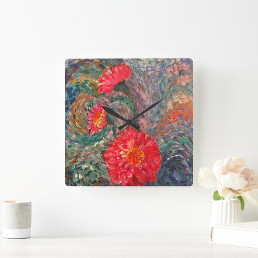 印象派の庭園 スクエア壁時計 (ホーム)