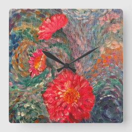 印象派の庭園 スクエア壁時計