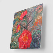 印象派の庭園 スクエア壁時計 (傾斜)