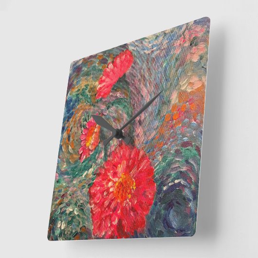 印象派の庭園 スクエア壁時計 (傾斜)