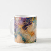 印象派の抽象的な花の油絵 コーヒーマグカップ (正面左)
