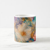 印象派の抽象的な花の油絵 コーヒーマグカップ (中央)