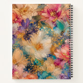 印象派の抽象的な花の油絵 ノートブック (裏面)