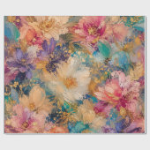 印象派の抽象的な花の油絵 ラッピングペーパー (フラット)