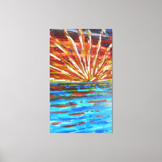 印象派の朝日 キャンバスプリント (正面)