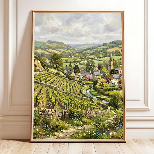 印象派の村の風景 ウォールアート