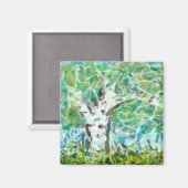 印象派の樹木の芸術的表現 オリジナルアート マグネット (正面/裏面)