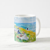 印象派の海岸ピクニック - 海辺の人々 コーヒーマグカップ (正面右)