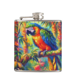 印象派の熱帯産オウムのバードブルーグリーン フラスク
