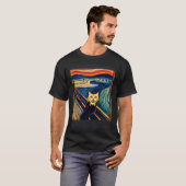 印象派の猫の叫び 印象主義 ネコ P Tシャツ (正面フル)