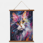 印象派の猫の視線 吊り下げ型タペストリー (正面2)