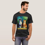 印象派の猫 印象主義 猫の絵画 カ Tシャツ (正面フル)