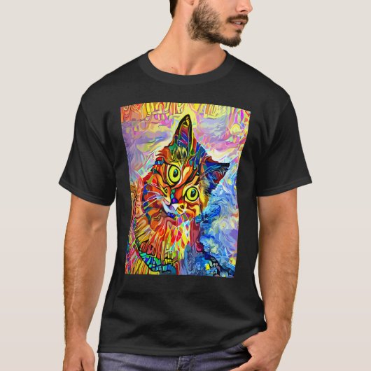 印象派の猫 子猫 愛猫 ママ パパ 猫 Tシャツ (正面)