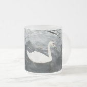 印象派の白鳥 フロストグラスマグカップ (正面右)