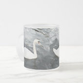 印象派の白鳥 フロストグラスマグカップ (正面左)