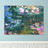 印象派の睡蓮絵画の花 キャンバスプリント (インサイチュ (ウッドフロア))