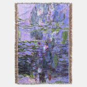 印象派の睡蓮絵画の花 スローブランケット (正面縦)
