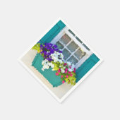 印象派の窓フラワーボックス紙ナプキン スタンダードカクテルナプキン (角)