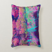 印象派の紫とホットピンクの風景 アクセントクッション (正面(垂直))