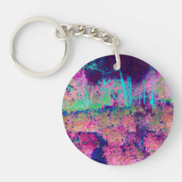 印象派の紫とホットピンクの風景 キーホルダー