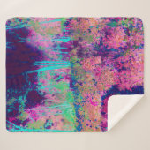 印象派の紫とホットピンクの風景 シェルパブランケット (正面(横))