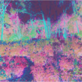 印象派の紫とホットピンクの風景 シール (正面)